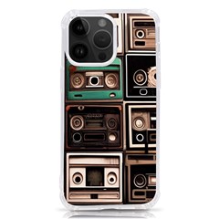 Retro Electronics Old Antiques Texture Wallpaper Vintage Cassette Tapes Retrospective Iphone 14 Pro Max Tpu Uv Print Case by Grandong