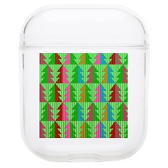 Trees Pattern Retro Pink Red Yellow Holidays Advent Christmas Soft Tpu Airpods 1/2 Case by Maspions