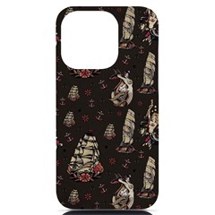 Vintage Tattoos Nautical Iphone 14 Pro Black Uv Print Case by Apen