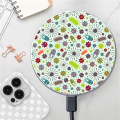 Seamless Pattern With Viruses Wireless Fast Charger(white) by Apen