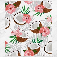 Seamless Pattern Coconut Piece Palm Leaves With Pink Hibiscus Canvas 20  X 24  by Apen