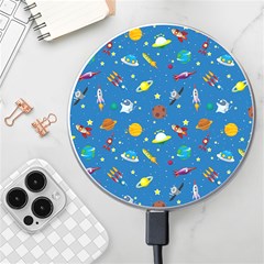 Space Rocket Solar System Pattern Wireless Fast Charger(white) by Apen