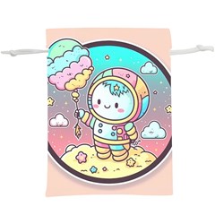 Boy Astronaut Cotton Candy Childhood Fantasy Tale Literature Planet Universe Kawaii Nature Cute Clou Lightweight Drawstring Pouch (xl) by Maspions