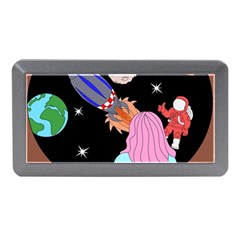 Girl Bed Space Planets Spaceship Rocket Astronaut Galaxy Universe Cosmos Woman Dream Imagination Bed Memory Card Reader (mini) by Maspions