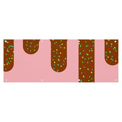 Ice Cream Dessert Food Cake Chocolate Sprinkles Sweet Colorful Drip Sauce Cute Banner And Sign 8  X 3  by Maspions