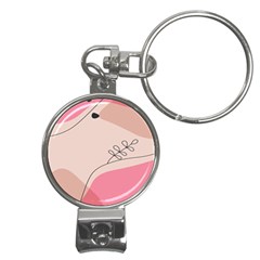 Pink Pattern Line Art Texture Minimalist Design Nail Clippers Key Chain by Maspions