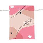 Pink Pattern Line Art Texture Minimalist Design Lightweight Drawstring Pouch (XL) Back