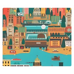 City Painting Town Urban Artwork Premium Plush Fleece Blanket (small) by Maspions