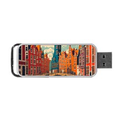 London England Bridge Europe Buildings Architecture Vintage Retro Town City Portable Usb Flash (two Sides) by Maspions