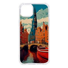 London England Bridge Europe Buildings Architecture Vintage Retro Town City Iphone 14 Plus Tpu Uv Print Case by Maspions