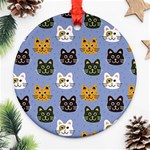 Cat Cat Background Animals Little Cat Pets Kittens Ornament (Round) Front
