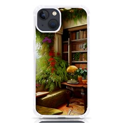 Room Interior Library Books Bookshelves Reading Literature Study Fiction Old Manor Book Nook Reading Iphone 13 Tpu Uv Print Case by Posterlux