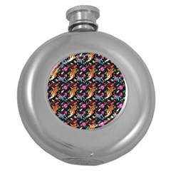 Beautiful Pattern Round Hip Flask (5 Oz) by Sparkle