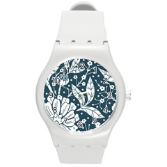 Spring Pattern Round Plastic Sport Watch (m) by AlexandrouPrints