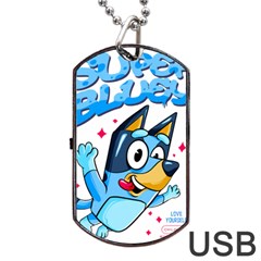 Super Bluey Dog Tag Usb Flash (one Side) by avitendut