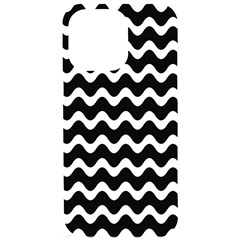 Wave Pattern Wavy Halftone Iphone 15 Pro Max Black Uv Print Pc Hardshell Case