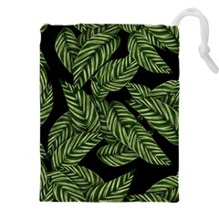Background Pattern Leaves Texture Drawstring Pouch (5xl) by Maspions