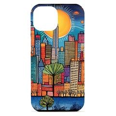 City New York Nyc Skyscraper Skyline Downtown Night Business Urban Travel Landmark Building Architec Iphone 15 Black Uv Print Pc Hardshell Case by Posterlux