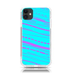 Wave Stripe Pattern Design Aqua Iphone 11 Tpu Uv Print Case by Ndabl3x
