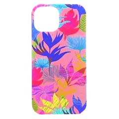 Pink And Blue Floral Iphone 15 Plus Black Uv Print Pc Hardshell Case by Sparkle