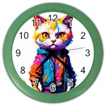 Wild cat Color Wall Clock Front