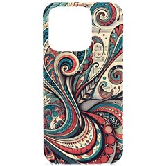 Paisley Print Musical Notes6 Iphone 15 Pro Black Uv Print Pc Hardshell Case by RiverRootz