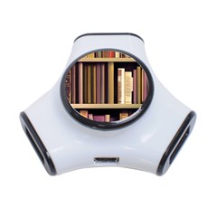 Books Bookshelves Office Fantasy Background Artwork Book Cover Apothecary Book Nook Literature Libra 3-port Usb Hub by Posterlux