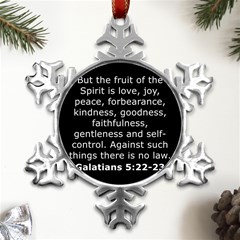 Galatians 5 Metal Small Snowflake Ornament by RiverRootz