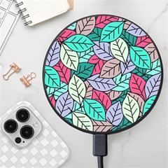 Pattern Leaves Background Nature Wireless Fast Charger(black) by Proyonanggan