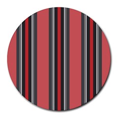 Altrosa Rosa Grau Streifen Round Mousepad by 2607694c