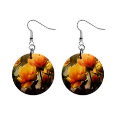 Yellow Butterfly Flower Mini Button Earrings by Azkajaya