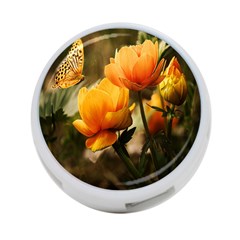 Yellow Butterfly Flower 4-port Usb Hub (two Sides) by Azkajaya