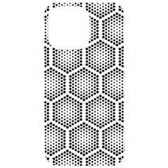 Halftone Tech Hexagons Seamless Pattern Iphone 15 Pro Max Black Uv Print Pc Hardshell Case by Ket1n9