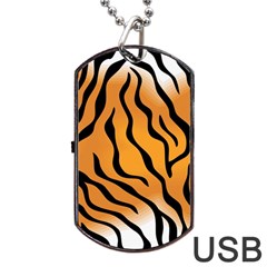 Tiger Skin Pattern Dog Tag Usb Flash (one Side) by Ket1n9