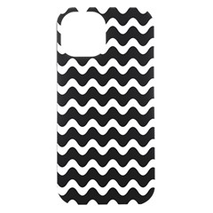 Wave-black White Iphone 15 Plus Black Uv Print Pc Hardshell Case by kyorashop23