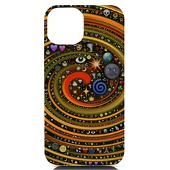 Swirl Vortex Emoji Cyclone Motion Art Iphone 14 Black Uv Print Case by Paksenen