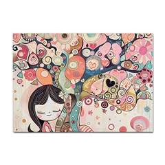 Whimsical Colorful Young Girl Sticker A4 (100 Pack) by Loisa77