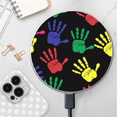 Handprints Hand Print Colourful Wireless Fast Charger(white) by Apen