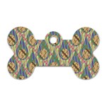 Tribal Background Boho Batik Dog Tag Bone (Two Sides) Back