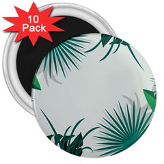 Illustrations Foliage Background Border 3  Magnets (10 Pack)  by anzea