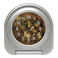 Skull Texture Vintage Travel Alarm Clock by anzea