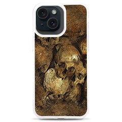 Skull Texture Vintage Iphone 15 Plus Tpu Uv Print Case by anzea