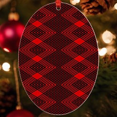 Pattern Black Red Uv Print Acrylic Ornament Oval by 2607694c