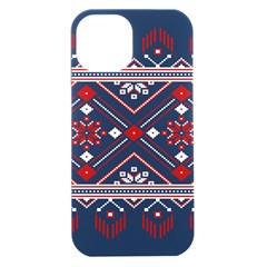 Ukrainian Folk Seamless Pattern Ornament Art Iphone 15 Plus Black Uv Print Pc Hardshell Case by Bedest