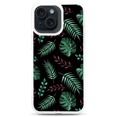 Tropical Leaves Pattern Iphone 15 Plus Tpu Uv Print Case by Hannah976