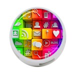 Colorful 3d Social Media 4-Port USB Hub (One Side) Front