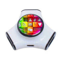 Colorful 3d Social Media 3-port Usb Hub by Ket1n9