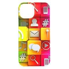 Colorful 3d Social Media Iphone 15 Plus Black Uv Print Pc Hardshell Case by Ket1n9