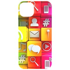 Colorful 3d Social Media Iphone 15 Pro Black Uv Print Pc Hardshell Case by Ket1n9