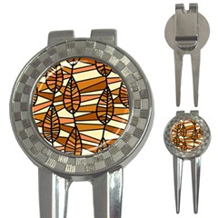 Autumn Leaf Mosaic Seamless 3-in-1 Golf Divots by Hannah976